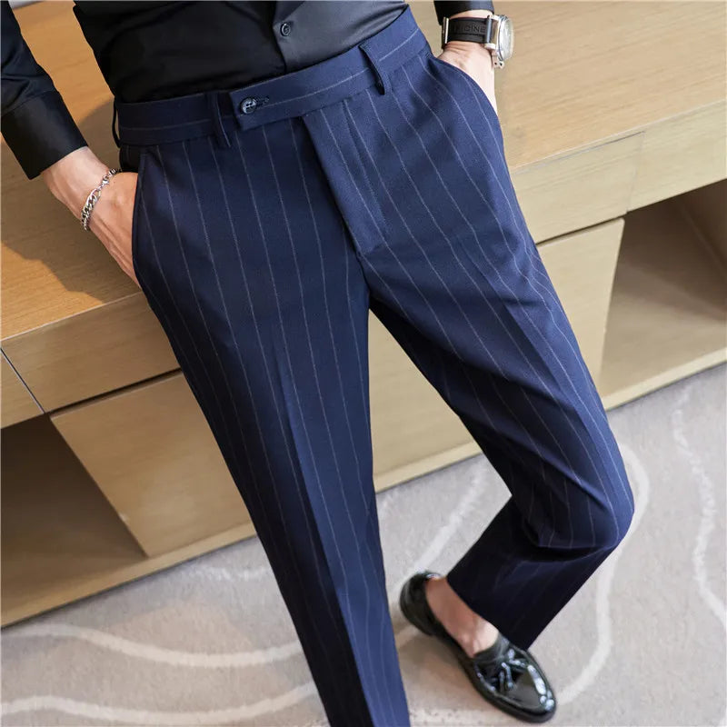 Pinstripe Suit Trousers for Men Verno