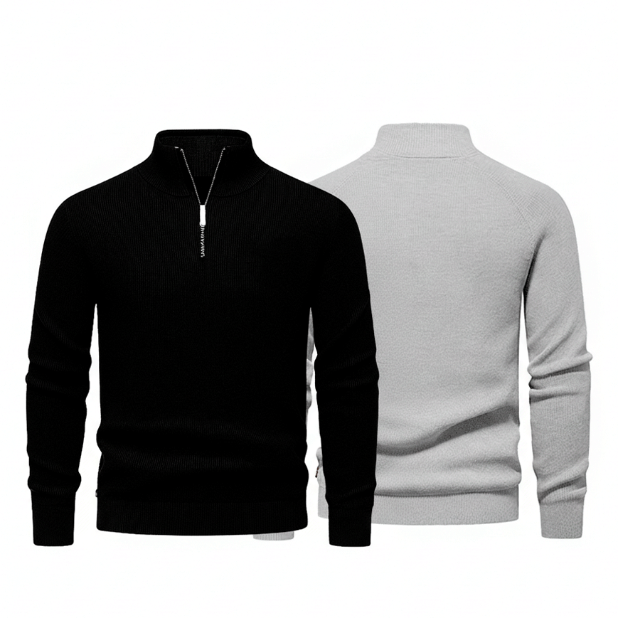 Zipped Collar Sweater R&L + Free Watch